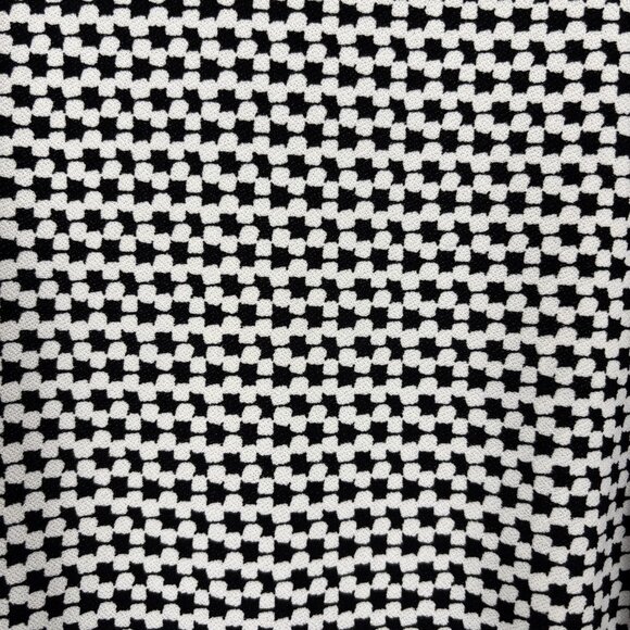 Halogen Side Tie Blouse Women’s 2X Black & White Geometric Print Cap Sleeve Top - Picture 9 of 14